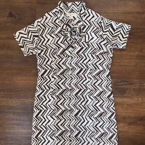 Marni for H&M Silk Dress Cream & Brown Print, 4US